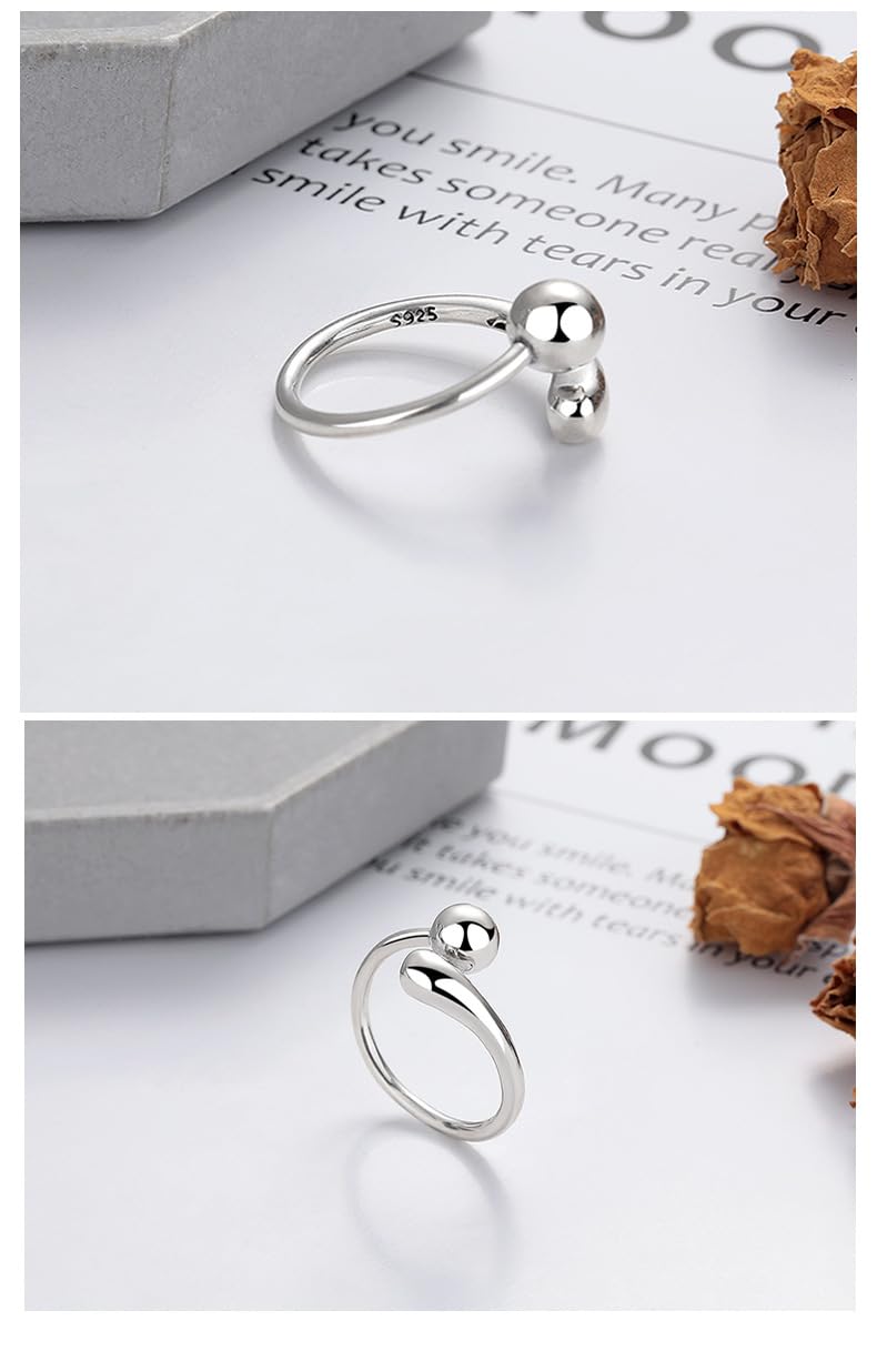 Anello Regolabile Donna Argento 925 Anelli A Forma Di Goccia In Argento Per Donna Regolabili Con Fascia Lucida Per Il Pollice Minimalisti Per Fidanzamento Eternità Promessa Di Matrimonio Gioielli C