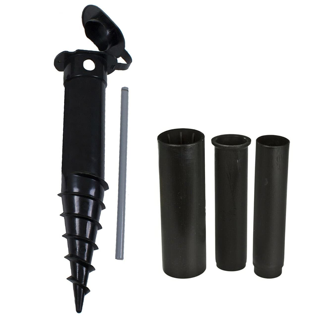 Buy Xample® Heavy Duty Black Plastic Screw Spike in Ground Parasol Soil