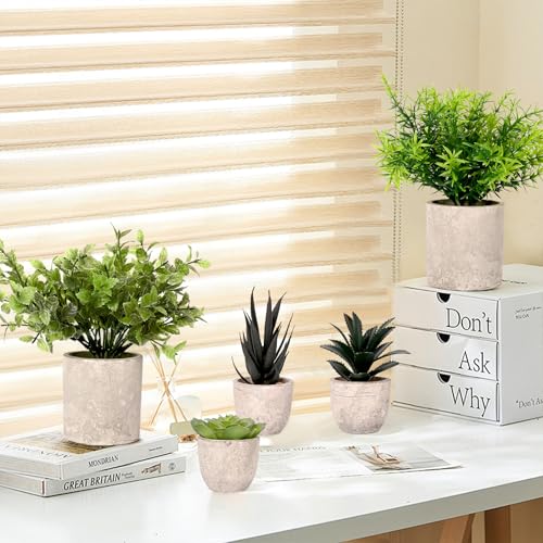 Fake Plants Set Artificial Plants Indoor Potted Plants for Home Shelf Decor Office Room Coffee Desk (Green 5p) - Cosy Home Interiors Fake Plants Set Artificial Plants Indoor Potted Plants for Home Shelf Decor Office Room Coffee Desk (Green 5p) - Image 2