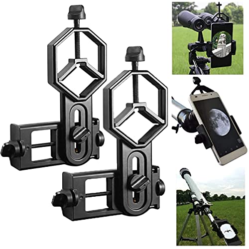 2Pcs Universal Teleskop Adapter Smartphone Handyhalterung für Ferngläser Kompatibel Fernglas Binokulares Monokular Spektiv und Mikroskop Halterung Adapter
