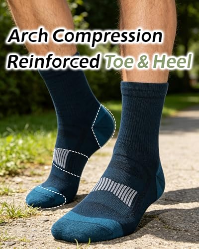Image of 90% Merino Wool Socks for Men and Women,Casual Breathable Soft,3 Pairs,XLarge,Blue