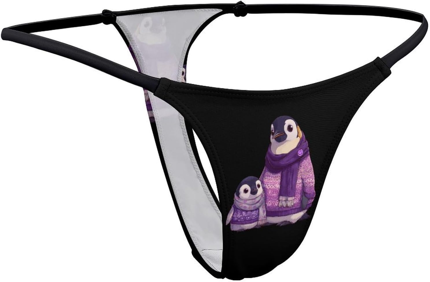 Penguins Thongs for Women Underwear G-String Panties | Breathable,Low Rise Panties,T-back,Sexy,Briefs,No Show Thongs