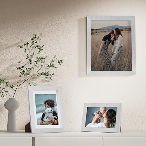 Image of Vittanly Picture Frames Set of 10, Picture Frames Collage Wall Decor with Two 8x10, Four 5x7, and Four 4x6 Photo Frames, Gallery Wall Frame Set for Wall or Tabletop Display, Silver