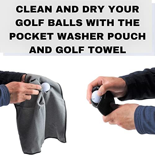 101mart Golf Cleaning Kit Golf Accessories Gift Kit 3 Golf Towels Retractable