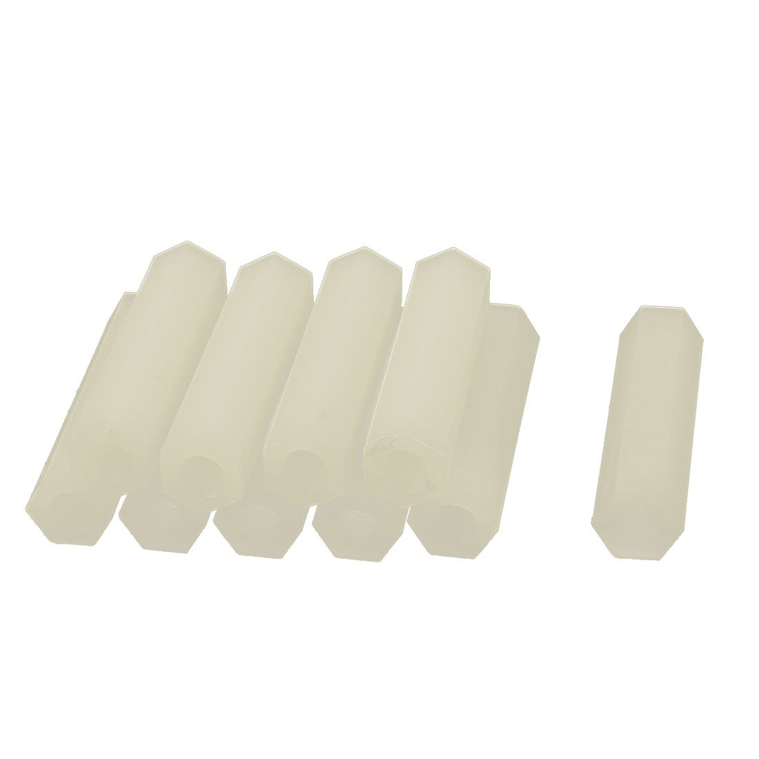 Aexit 10pcs M4 Wiring & Connecting x 30mm Hexagon Spacers Plastic Pillar Heat-Shrink Tubing Female-Female Threaded