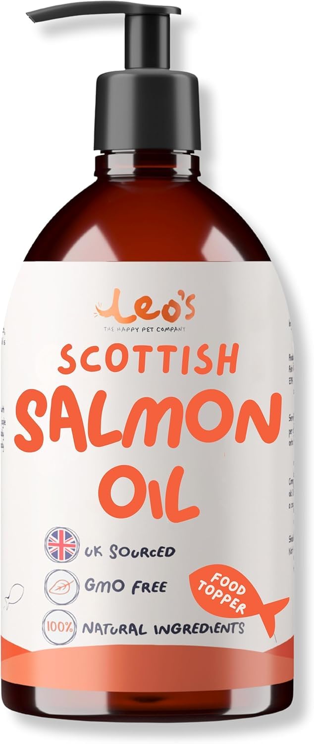 Leo's Salmon Oil for Dogs and Cats | Premium 100% Natural Food Topper Fish Oil for Dogs and Cats | 300ml Enhances Coat Shine, Joint & Brain Health, Itchy or Dry Skin, and Dandruff Hair Treatment โ image 1