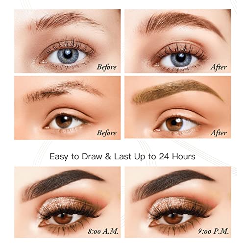 Eye Brown Makeup, Eyebrow Pencil With A Micro-Fork Tip Applicator Creates Natural Looking Brows Effortlessly And Stays On All Day, 4D Hair Stroke Brow Stamp Brush, Gift For Women #TOP4