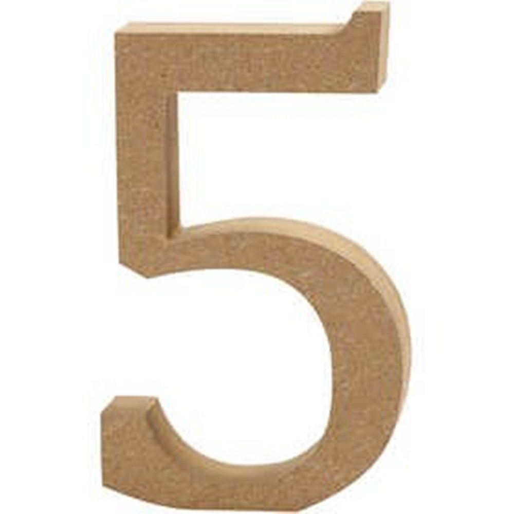Crafty Capers Number 5 13Cm Large Wooden Mdf Number Shape To Decorate - 5 | Wood Shapes For Crafts