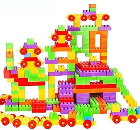 Future Enterprise Collections Building Blocks for Kids with Wheel, 50 Pcs 9Multicolor