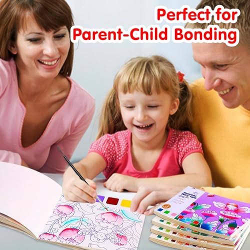 Image of Kidology Water Color Books for Kid, Painting Book with 20 Sheet, 1 Brush, Mini Watercolor Book, Educational Montessori Toy, Gift for Boys Girls, Art & Craft Travel Activity (3Pcs Painting Book)