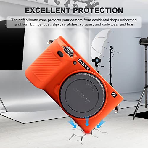 Funda Silicona Naranja para Sony Alpha A6500 miniatura 3