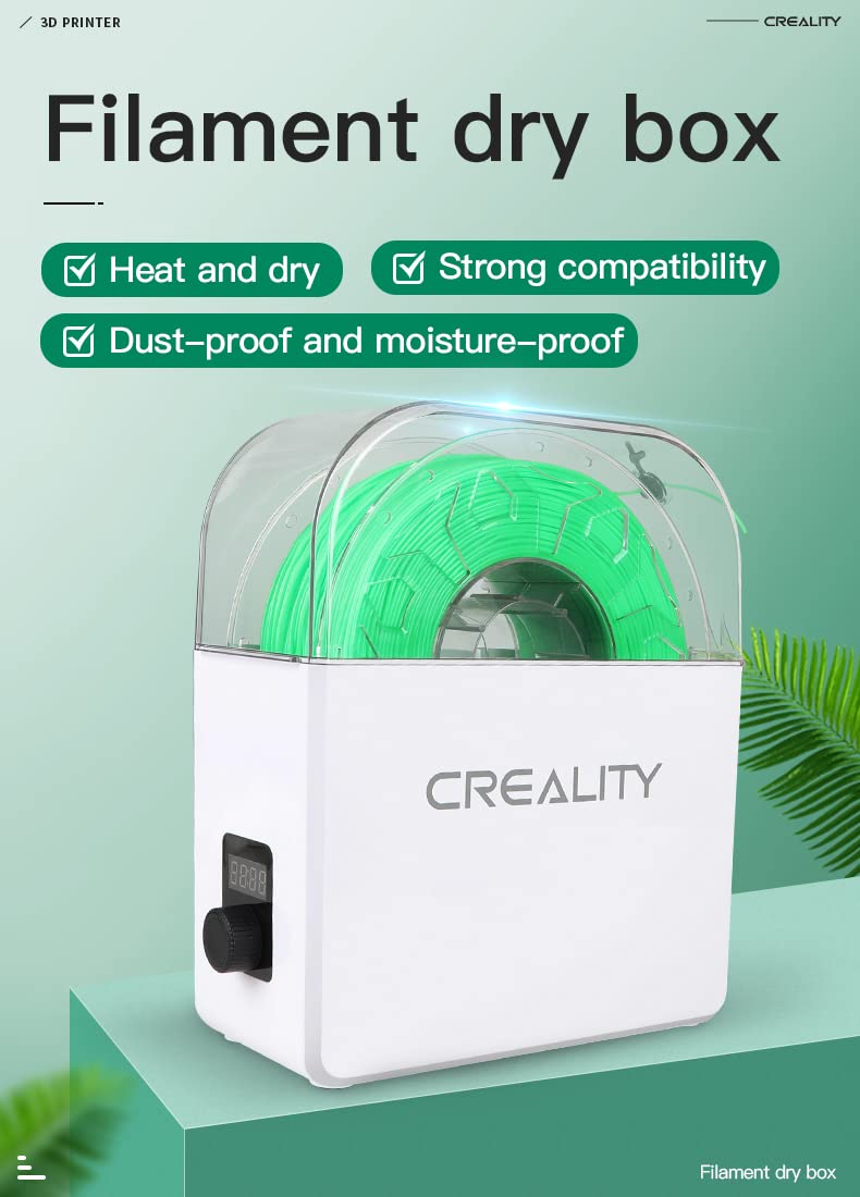Creality Scatola a secco per stampante 3D, filamento per stampante 3D, migliorata, filamento Dryer, asciugatrice per PLA PETG ABS, TPU, nylon PA, accessori per stampanti 3D migliorati