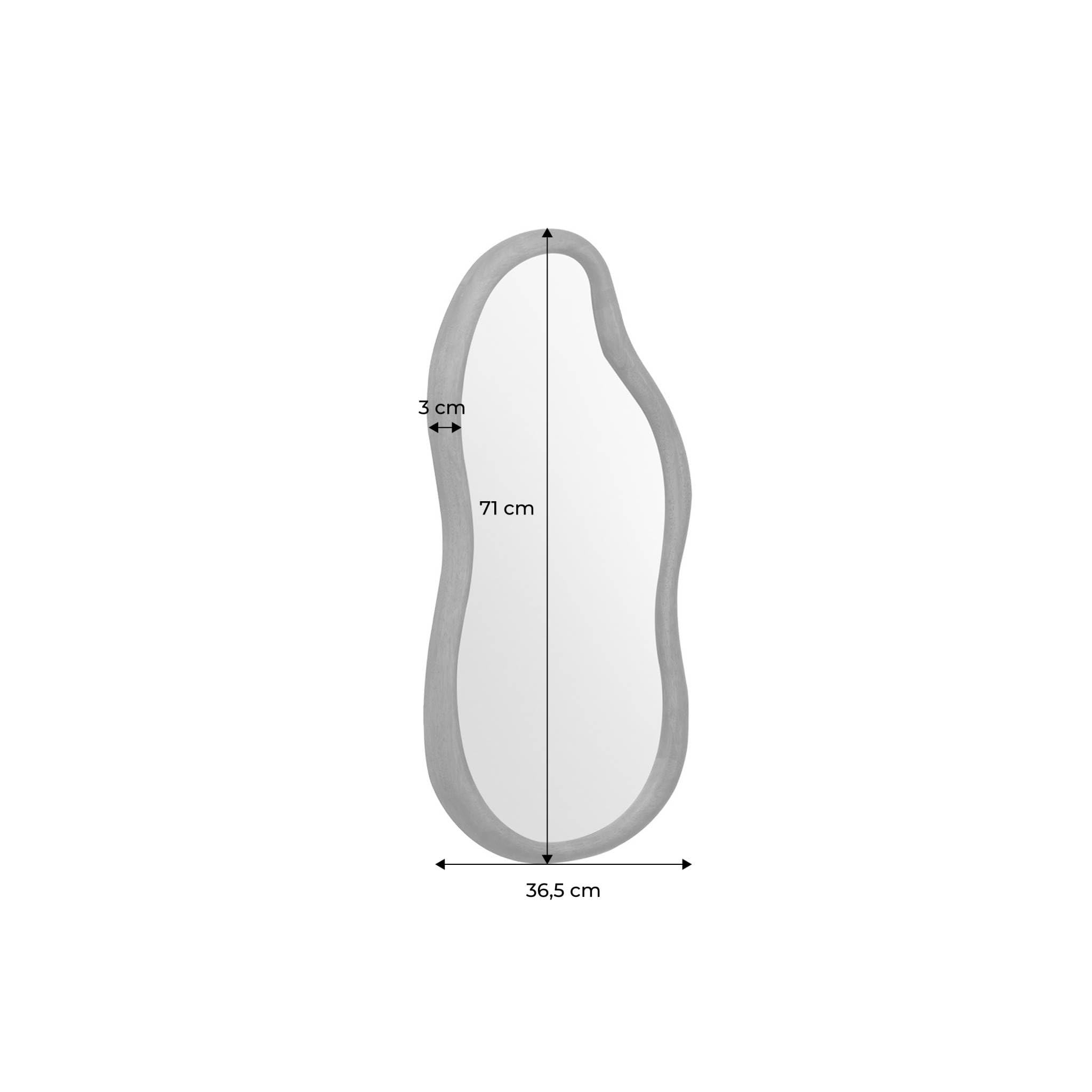 sweeek - Miroir organique AUSTIN en bois d'hévéa. couleur noyer. 70 cm