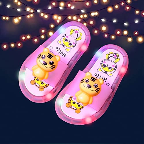Toddler Little Kid Slides Sandals Girl Boy Light Up Cloud Slippers Super Soft Comfy Shoes Beach (Pink, 11 Little Child)3