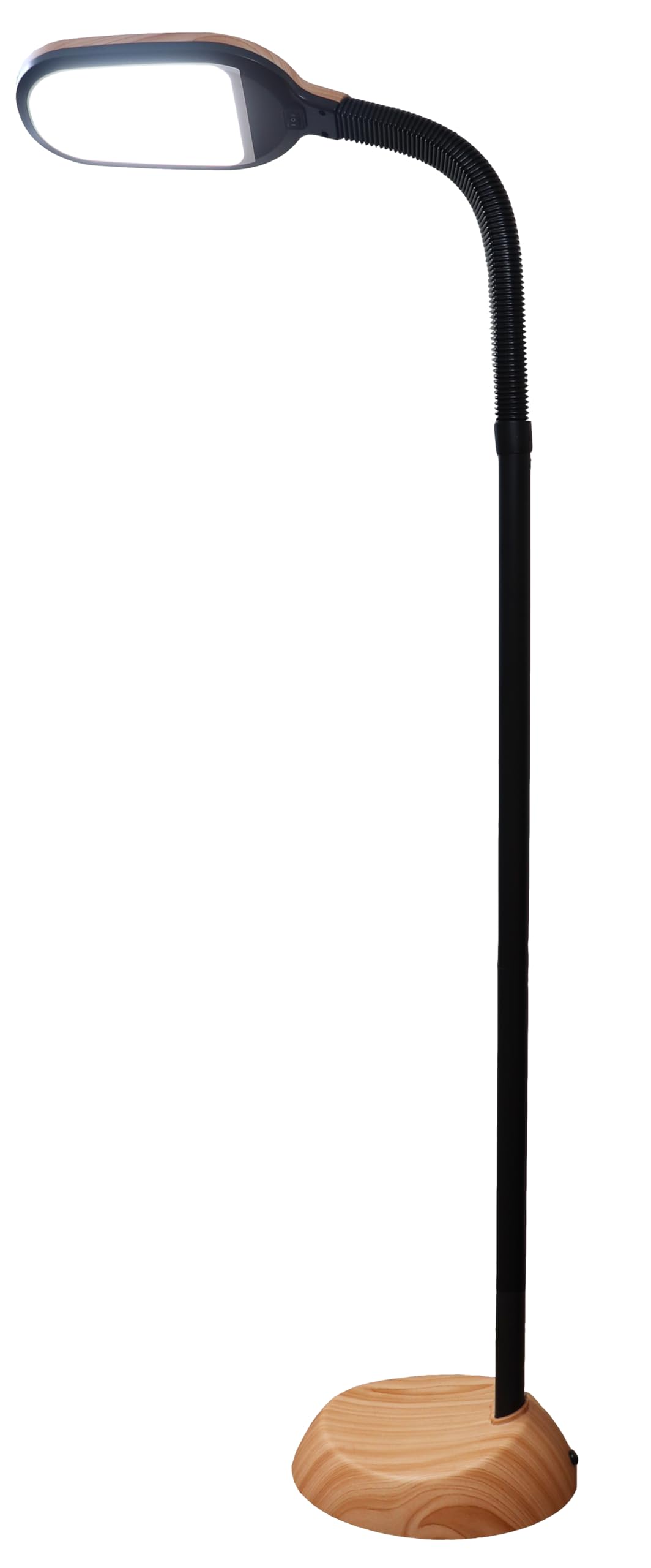 rosch LED-Stehleuchte | LED Stehlampe Tageslichtlampe, Augenschonend, Energiesparend | Flexibler Lampenhals | Buche | ABS, PVC Material