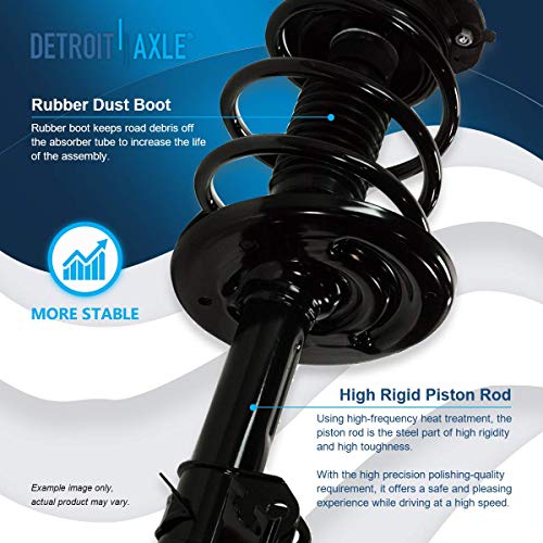 Image of Detroit Axle - Front End 16pc Suspension Kit for 09-14 Nissan Maxima 2009 2010 2011 2012 2013 2014, Struts Lower Control Arms Tie Rods Rear Shock Absorbers Front Rear Sway Bars Boots Replacement
