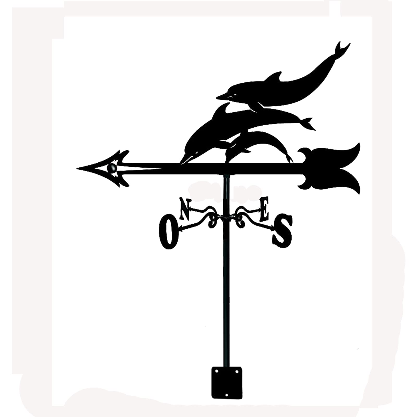 WIQUYBML wind vane Weather Vanes Grouper Bear Shark courtyard wrought iron weather Wind Direction Indicator Weathercock Measuring Tools Stainless Steel for Outdoor Decor Craft (Dolphin