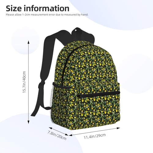 Sac à dos imprimé citron et fleurs avec compartiment PC portable - 4