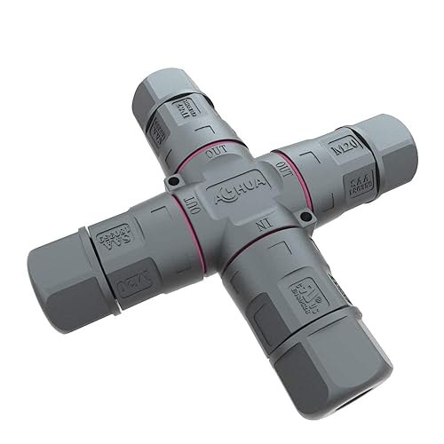 Miniatura 5 de AOHUA Caja de conexiones de 4 vías de 3 pines IP68 impermeable conector de cable de alimentación Ø5.0.000 in - 0.374 in Rango (CA 300 V, 20 A), UL