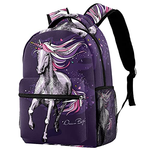 Sac à dos pour enfants multicolore 06 licorne étoiles 29.4x20x40cm