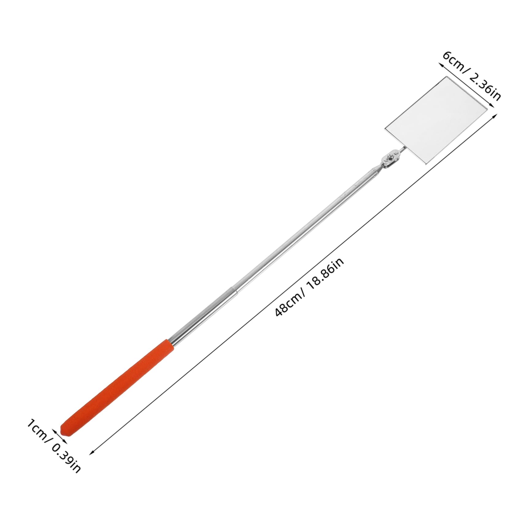 STOBAZA Inspection Mirror Extendable Large Square for Mechanical Maintenance Safe Driving