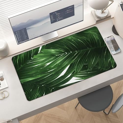 Green Palm Leaves Desk Pad impermeable para computadora miniatura 6