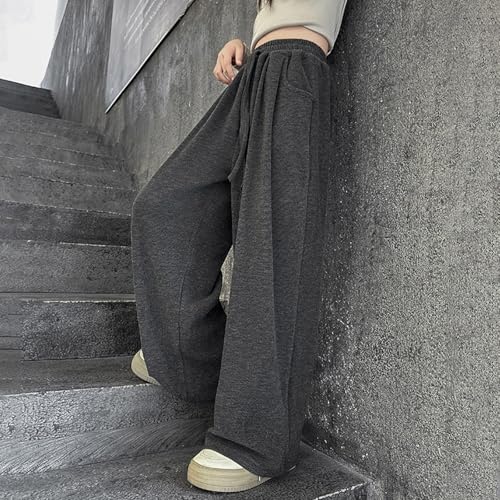 Girls Sweatpants Elastic Waist DrawstringBaggy Wide Leg Pants Trendy Casual Preppy Straight Leg Joggers with Pockets2