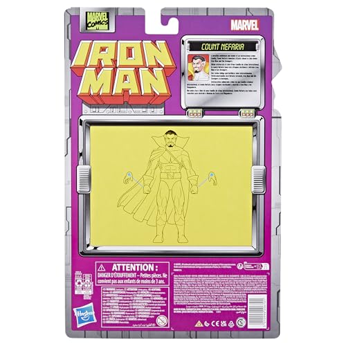 Marvel Legends Series Count Nefaria, Iron Man Comics Collectible 6-Inch Action Figure, Retro-Inspired Blister Card - image 9