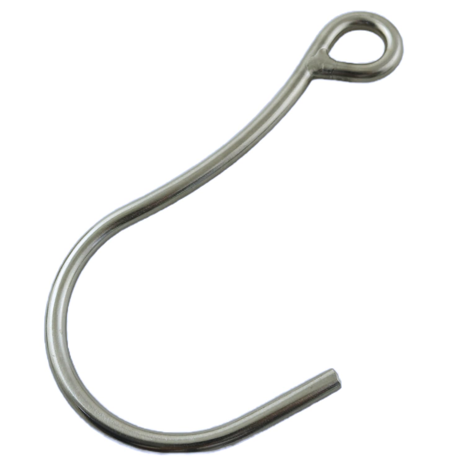 YTgilo Stainless Steel J Diving Single Hook Diving Safety Gear Hook Quick Release Buckle Heavy Duty Scuba Diving Current Single Hook Accessory Silver