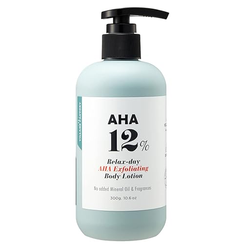 AHA - Loción corporal al 12%, fórmula exfoliante y rejuvenecedora con 12% de ácido glicólico y ácido hialurónico. Sin perfume, sin parabenos. 10.6