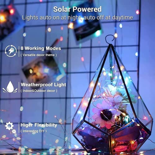 Solar Fairy Lights Outdoor, 3 Pack 46Ft 120LED Solar Garden Lights Waterproof - Image 2