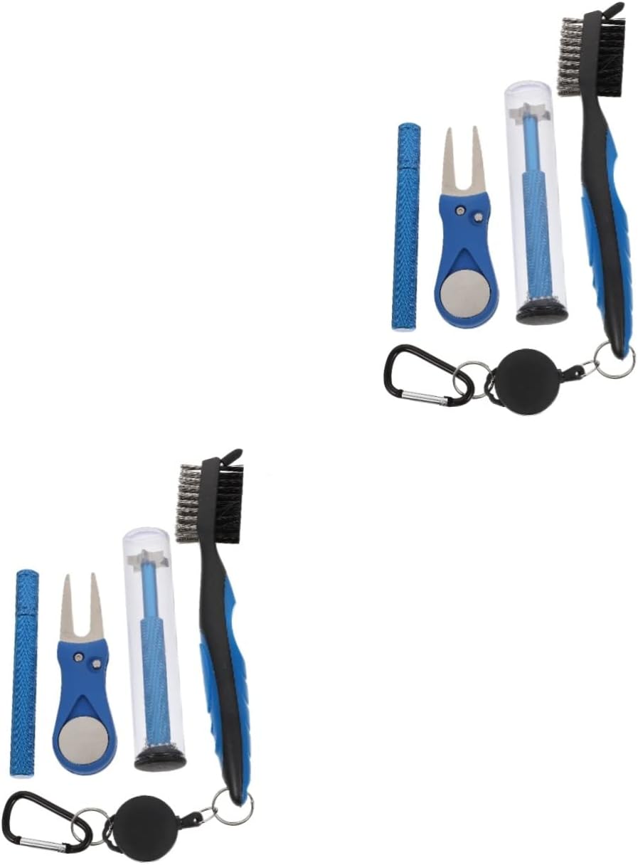 BESPORTBLE 2sets Retractable Groove Cleaner Brush Golf Cleaning Tool for Daily Maintenance Lightweight and Easy to Carry for Golfing Supplies Random Color