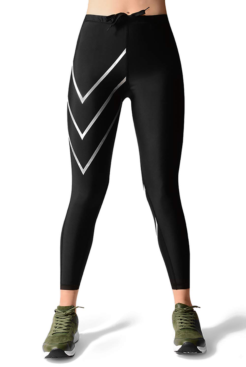 D&P Women's Printed Yoga Pants Leggings Workout Pants Sports Activewear Gym Tights (Small/Medium, Black/Multidiamon)