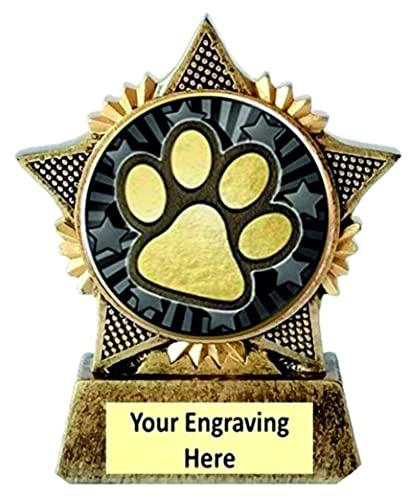 Trophy Showroom Dog Paw Mini Star 83mm,FREE Personalisation (A1665)