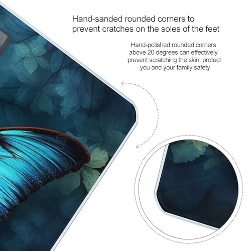 Báscula electrónica con diseño mariposa azul miniatura 4