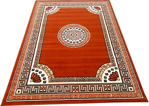 Image of Modern Rectangular Carpet Velvet Touch 150X200 Cm(5X7 Feet) Rust B