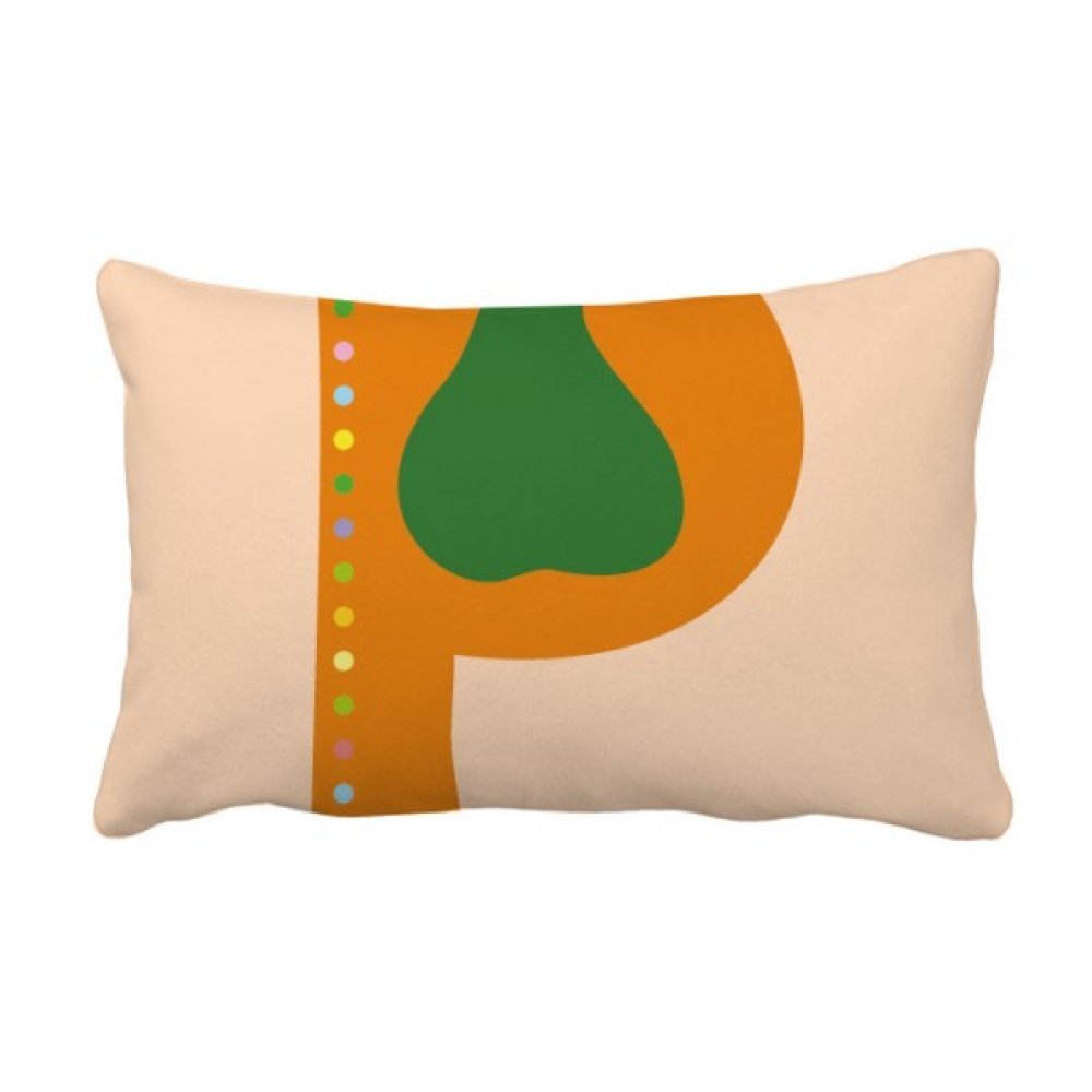 Coussin lombaire lettre P avec motif poire mignon 40x60 cm pour canapé