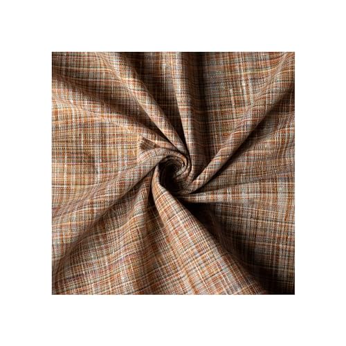 Image of Unstitched Cotton Fabric for Men and Women - Light Weight Trending Self Pattern Khadi Cotton Fabric Material (2.5 Meter, Light Coffee)