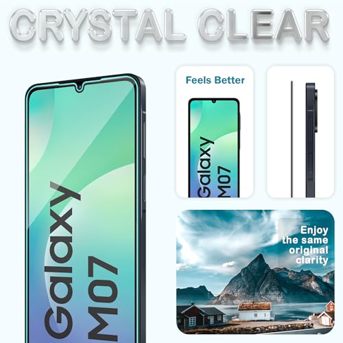 Image of FIRST MART Military Grade Gorilla Tempered Glass Compatible For Samsung Galaxy M07 5G (6.7 Inches) With Easy Installation Kit for Smartphone| Edge To Edge Coverage | Black, Pack of 2