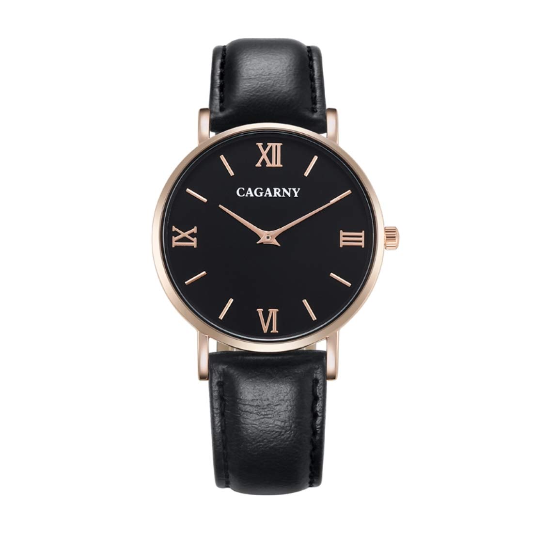 Montre de quartz d'hommes LULI 6812 cadran de douve bracelet cuir pu marron
