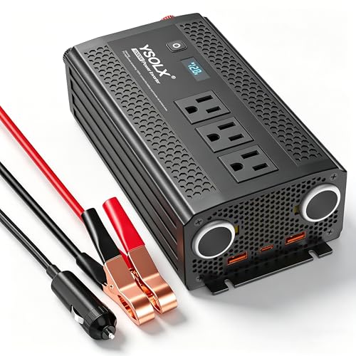 YSOLX 1000W Power Inverter 12v to 110v, DC to AC Converter with 3 AC Outlet, 1000 Watt Inverter for...