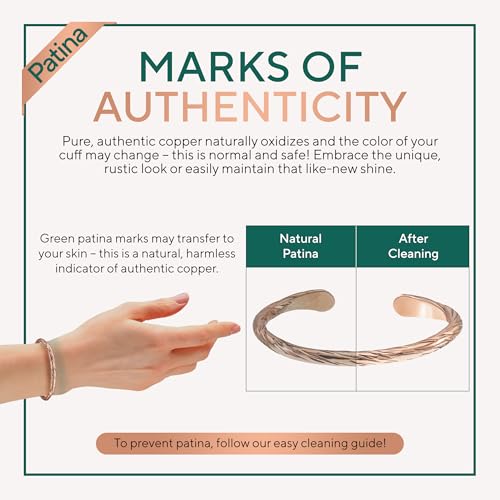 Image of TheraCopper Pure Copper Bracelets for Women & Men, Cuff | 100% Real Copper Bracelet for Men & Women - Raw, Solid & Uncoated, Authentic Tibetan Handmade Jewelry, Adjustable Cuff Bangle