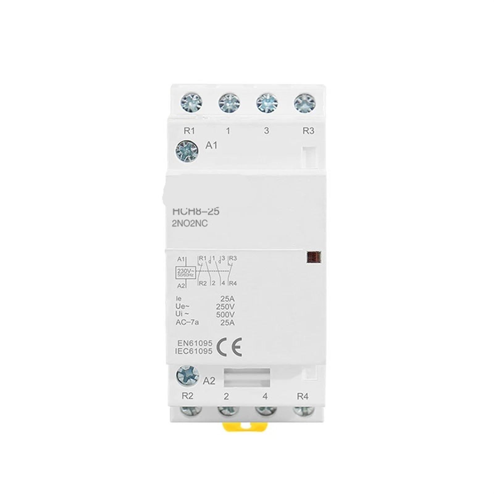 Contactor Modular HCH8-25, 4 Polos, 16 A, 20 A, 25 A, NA, NC o 2, 24 V, 110, 220, contactor automático doméstico, Tipo riel DIN, 1 Unidad(4P 25A 4NC AC230V)