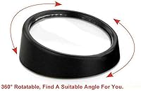 Vista 3 de x xotic tech Blind Spot Mirror, 2'' Black Round HD Glass Convex Rear View Mirror, 360° Rotate Wide Angle, Universal for Car SUVs Truck Motorcycle(2