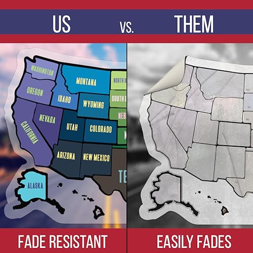 image for Lushleaf Designs RV State Map Sticker Travel Map - 14.5