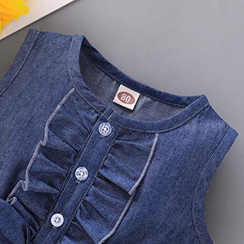 Kucnuzki Toddler Girl Outfits Baby Sunflower Princess Dresses Denim Summer Sleeveless Clothes Jean Tutu Skirts For Girls 3-4T (Flower+Black) #TOP3