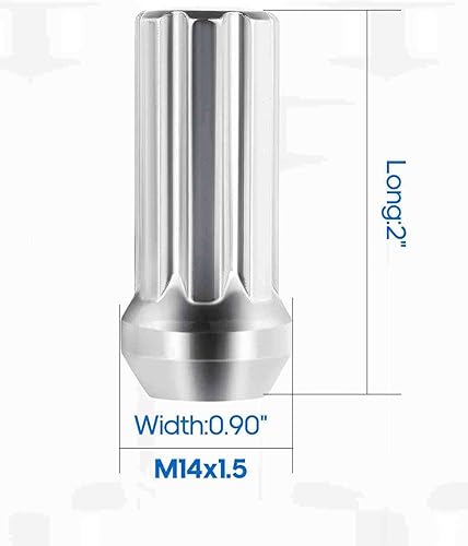 Miniatura 2 de eccpp 32cromo 14milímetros x 1.5-2 pulgadas 3.2 llaves de rueda, kit de instalación de llaves de turca para rueda de camión para 2003-2014 Cadillac