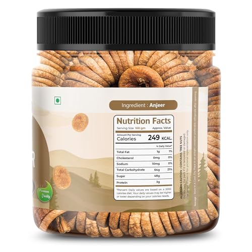 Image of Flavour Foodie Premium Anjeer 500GM | Soft, Juicy and Naturally Dried Figs Dry Fruit | No Added Sugar | Healthy Snack Rich Source Of Fiber | Low in Fat | Jar Pack Of 1