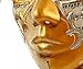 Gold Volto Resin Music Venetian Jester Mask Full Face Masquerade Bell Joker Wall Decorative Art Collection-L8