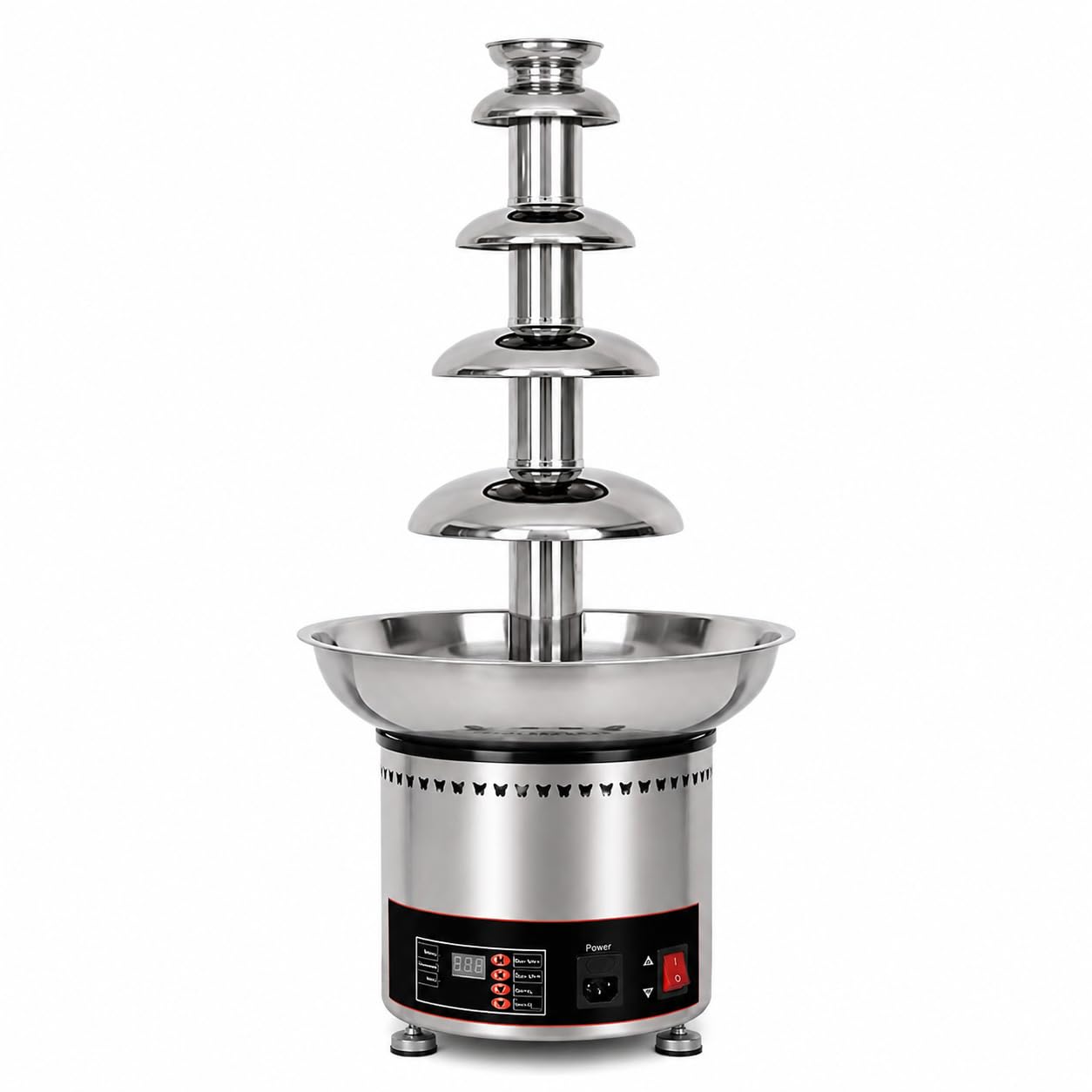 YNIYUJKL Chocolate Fountain Machine, 4-7 Tier Fondue Melter With Adjustable Temperature, 304 Stainless Steel Body For Parties And Events,4 Tiers